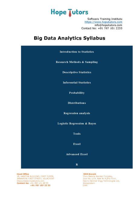 Big Data Analytics Course Syllabus