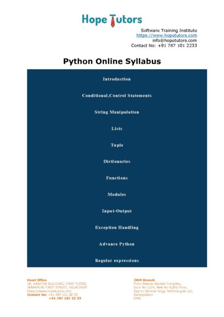 Python Online Syllabus-compressed | Hope Tutors